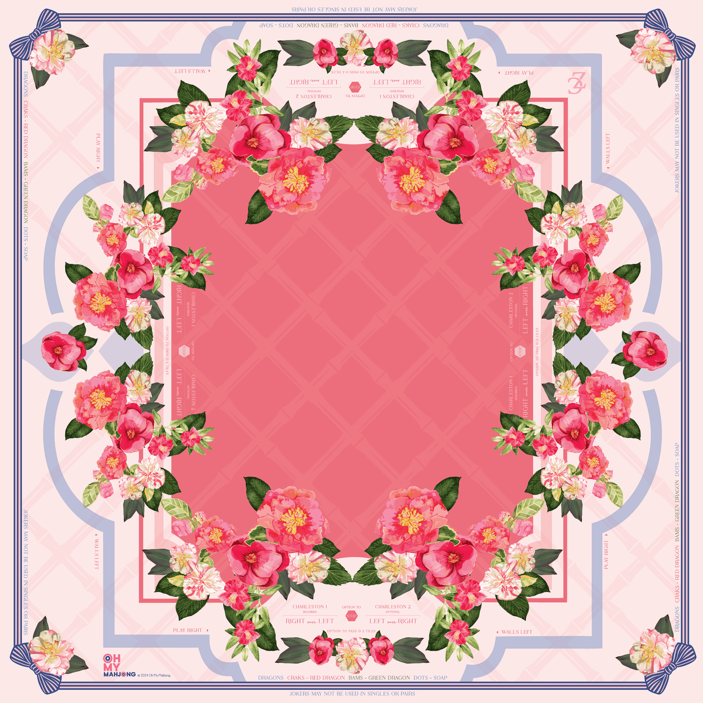 Oh My Mahjong Camellia Mat