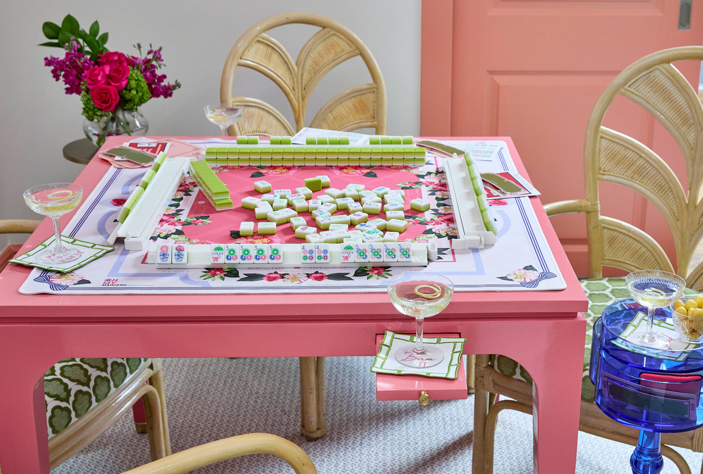 Oh My Mahjong Camellia Mat