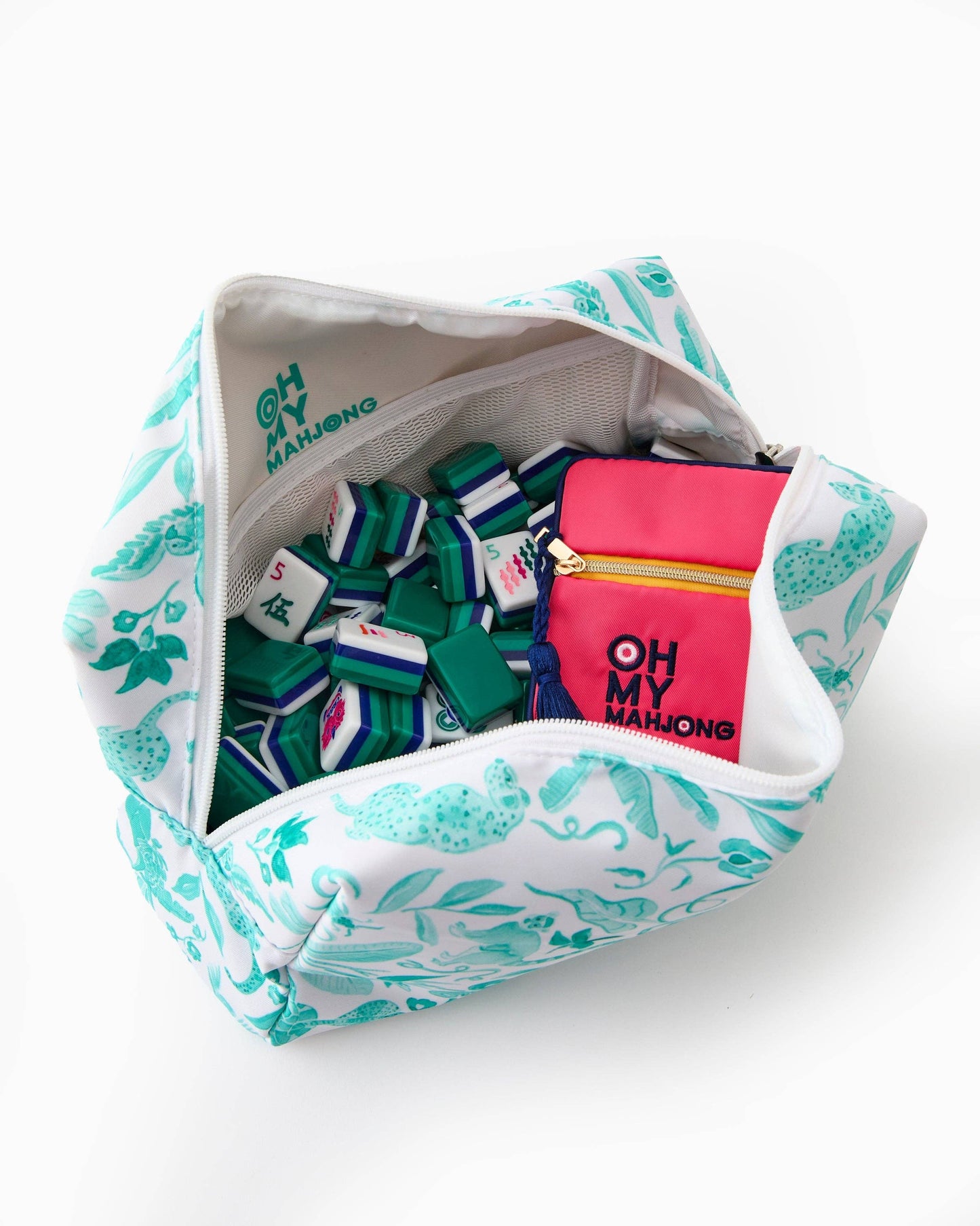 Oh My Mahjong Amazon Green Tile Storage Bag x Catherine Cartie Collab