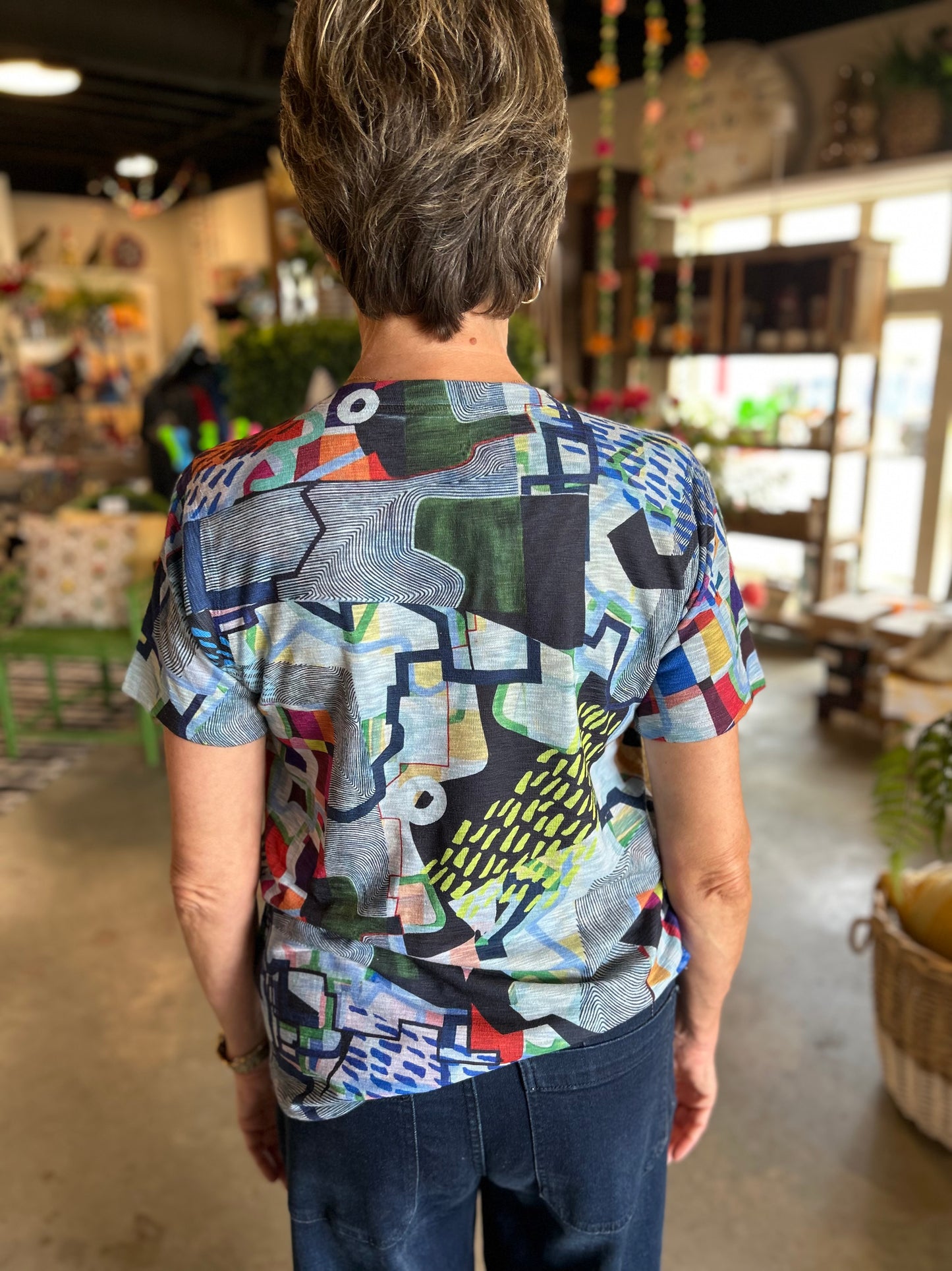 Inoah Short Sleeve Blue Design Shirt