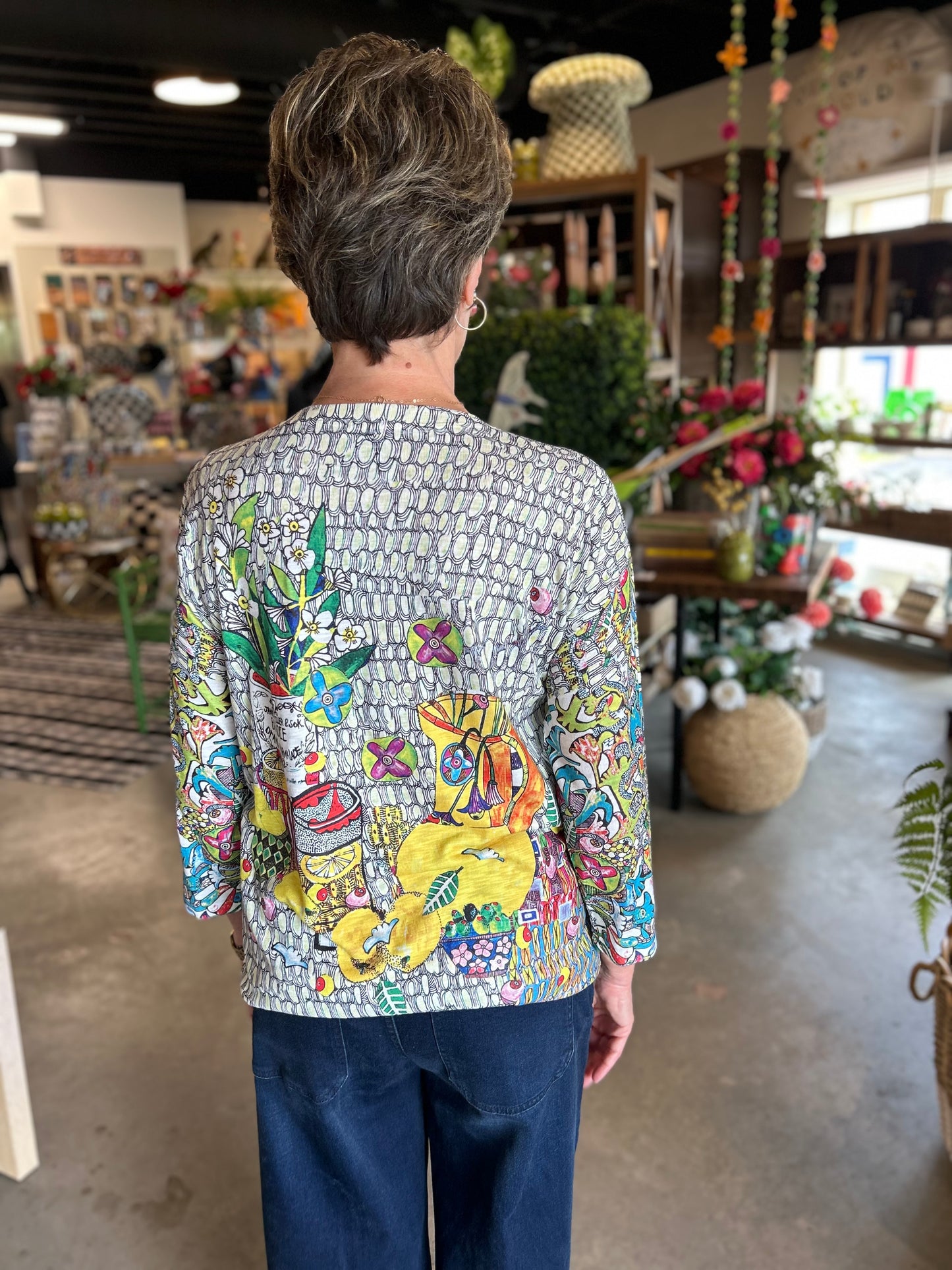 Inoah 3/4 Sleeve Citrus Pop Top