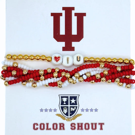Indiana University Lucky 7 Bracelet Set