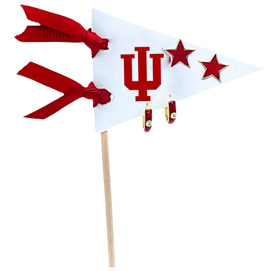 Indiana University Huggie/Star Earring Set