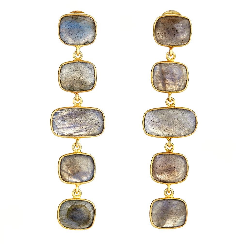 EBass Labradorite Five Drop Earrings