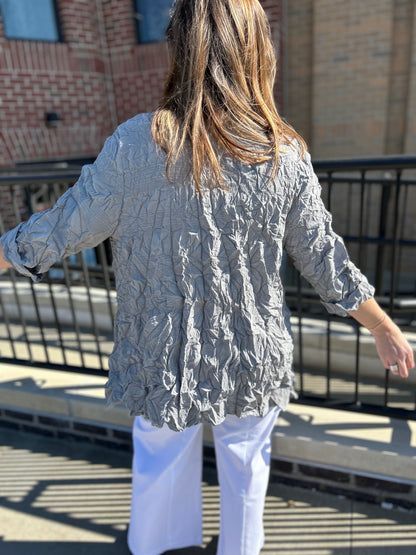 Chalet button up crinkle top