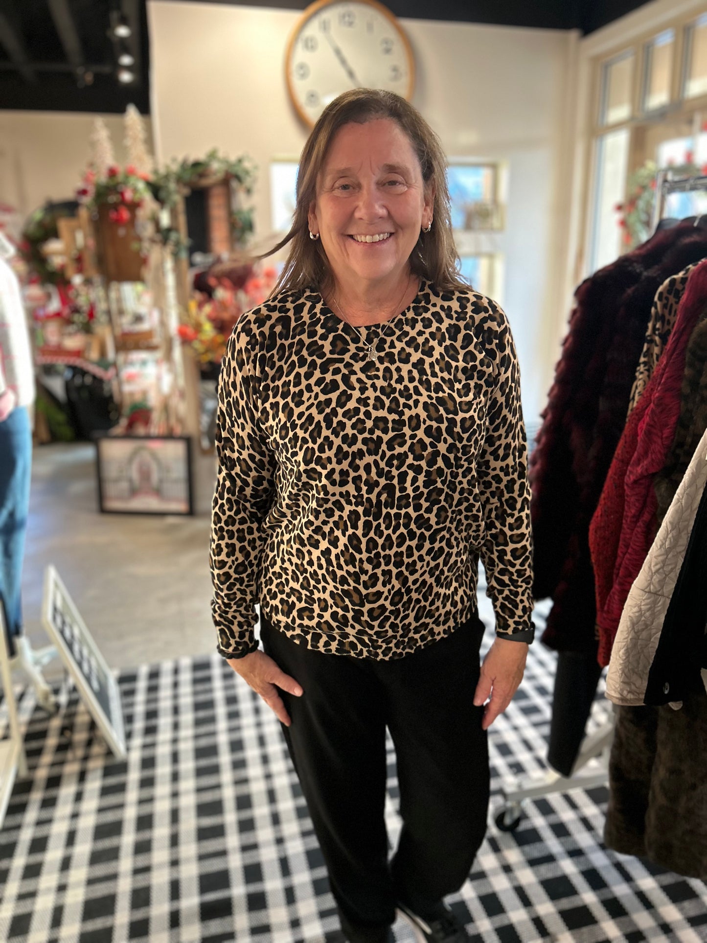 Fine Knit Animal Print Top