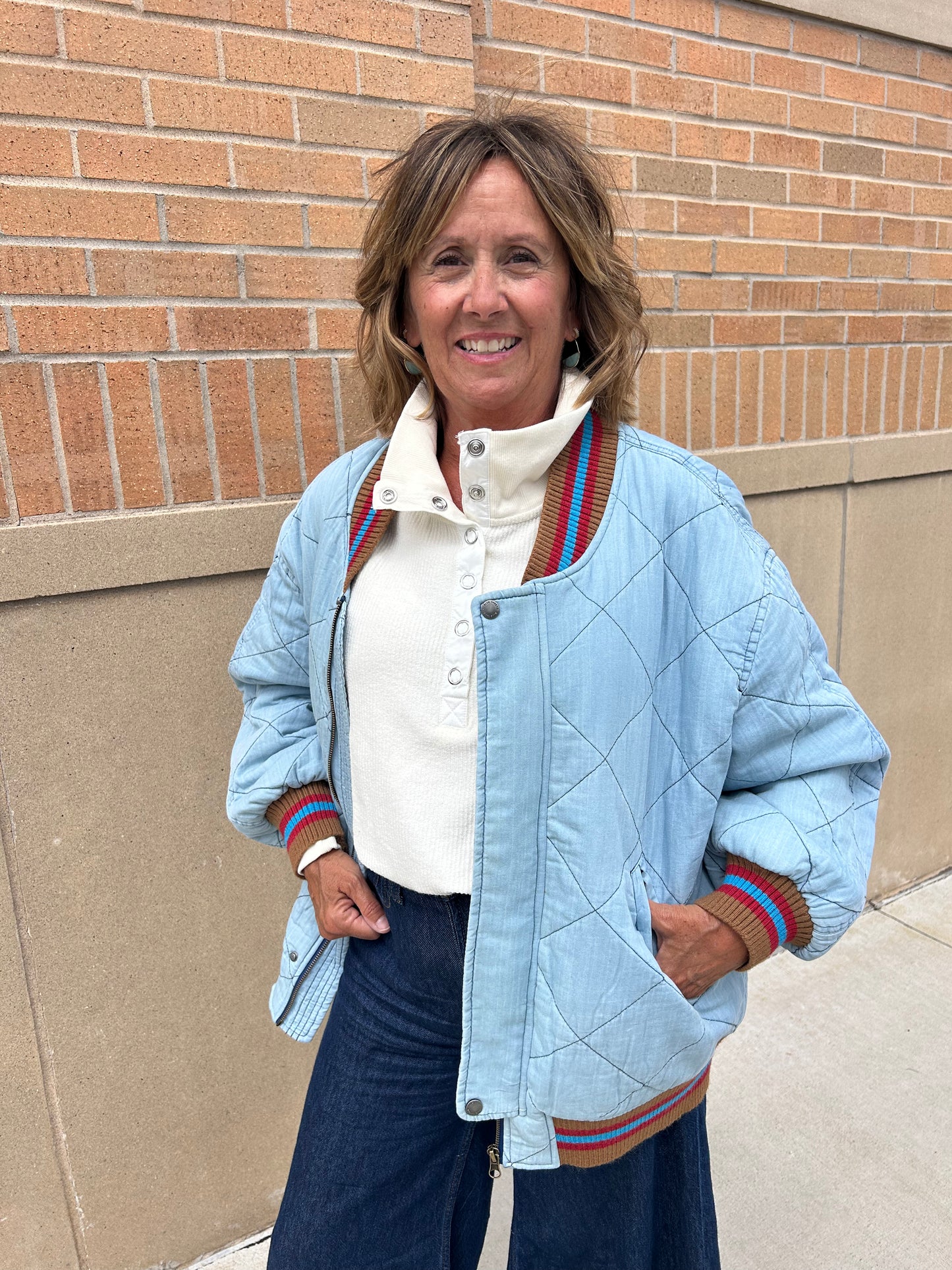 Tribal Quilted Bomber Jacket