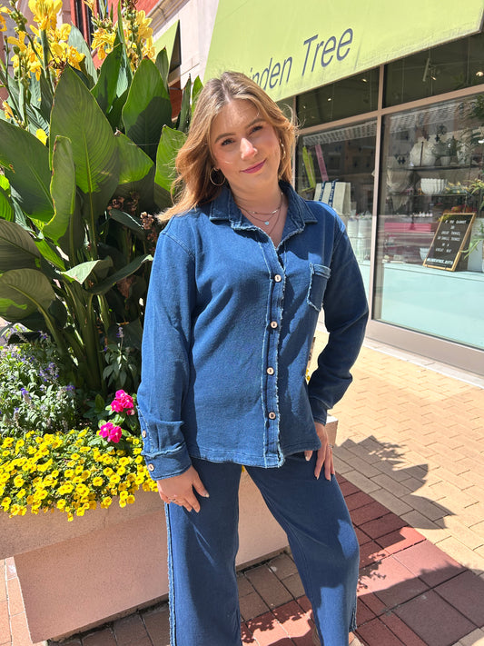 Escape Medium Wash Shacket