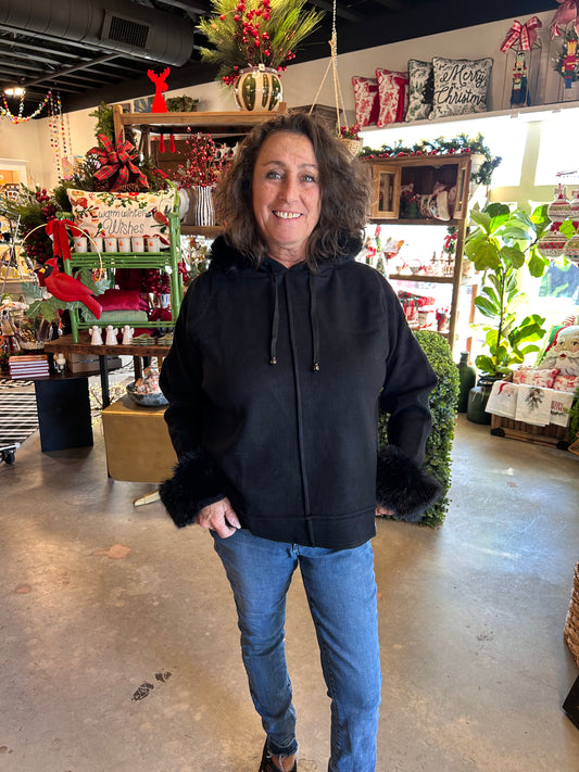 Funsport Black Hoodie with Fur