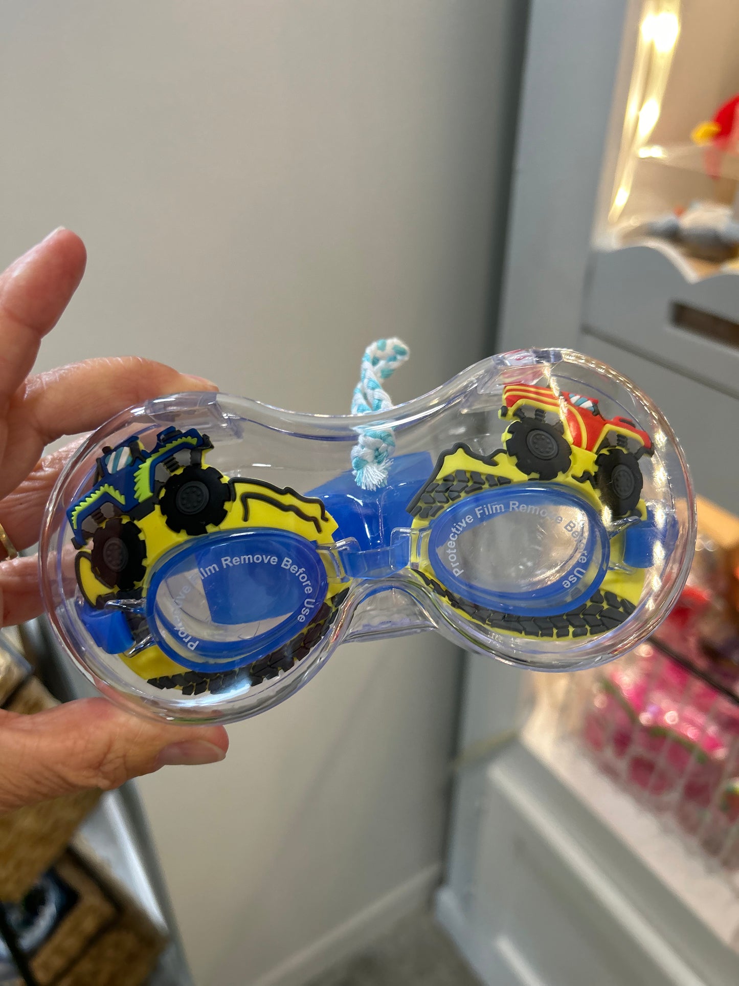 Blue and Red Swim Goggles