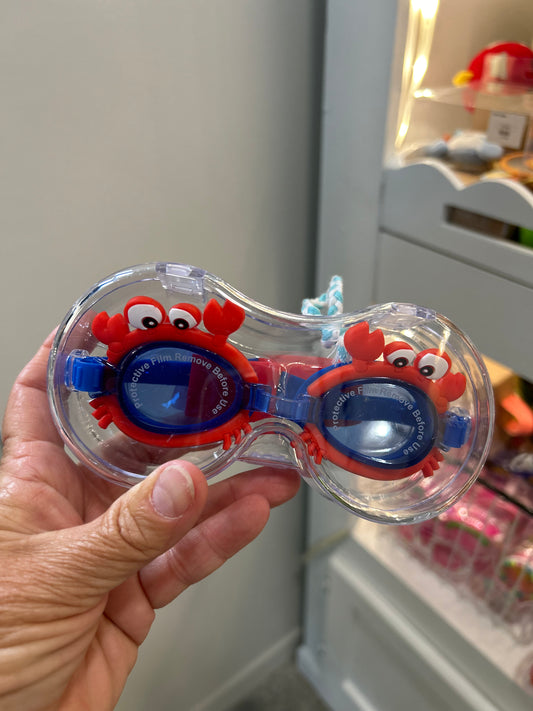 Blue and Red Swim Goggles