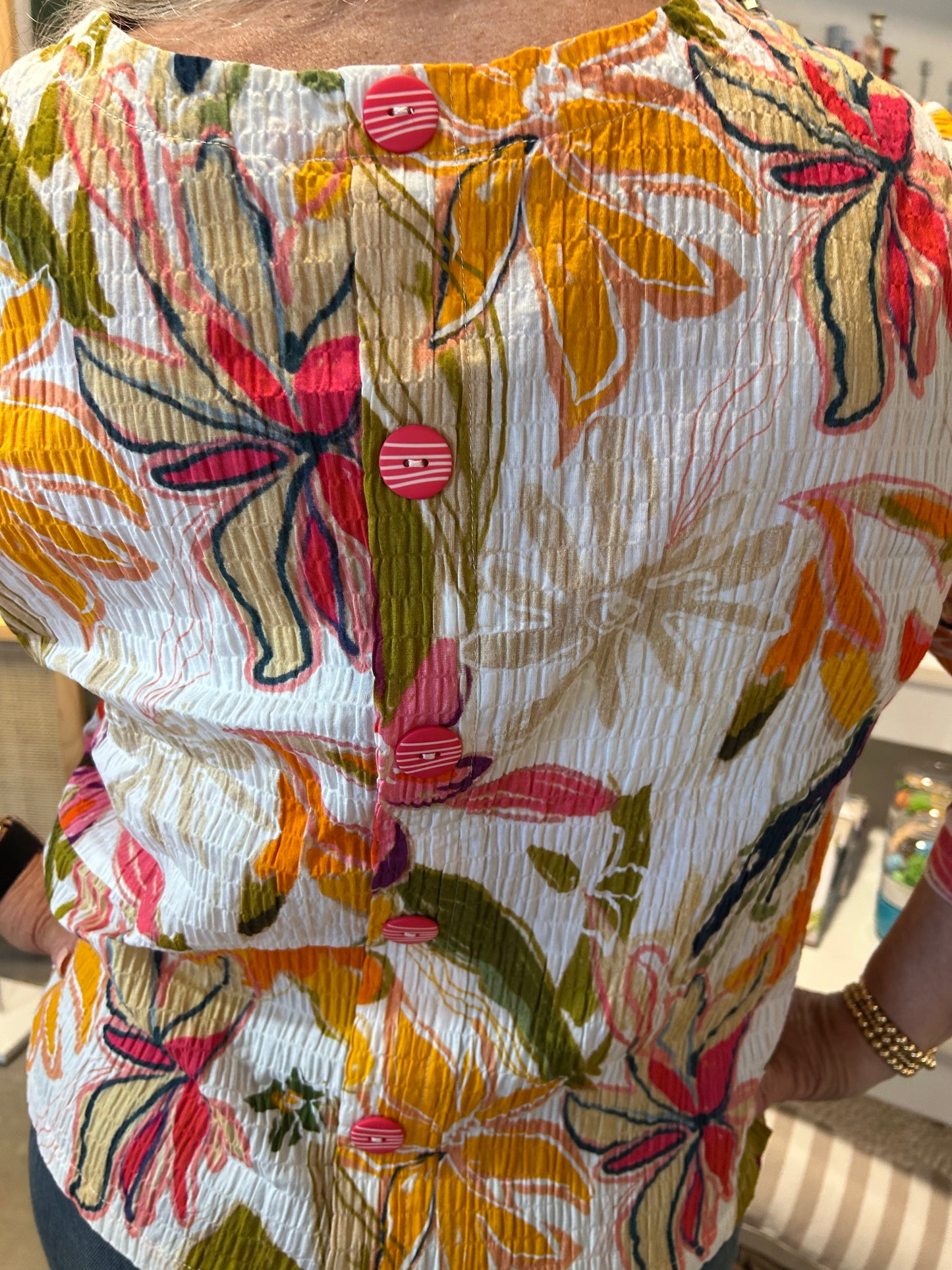 Shana Floral Button Back Top