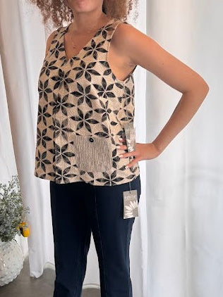 Habitat Crinkle Crepe Floral Pleat Tank