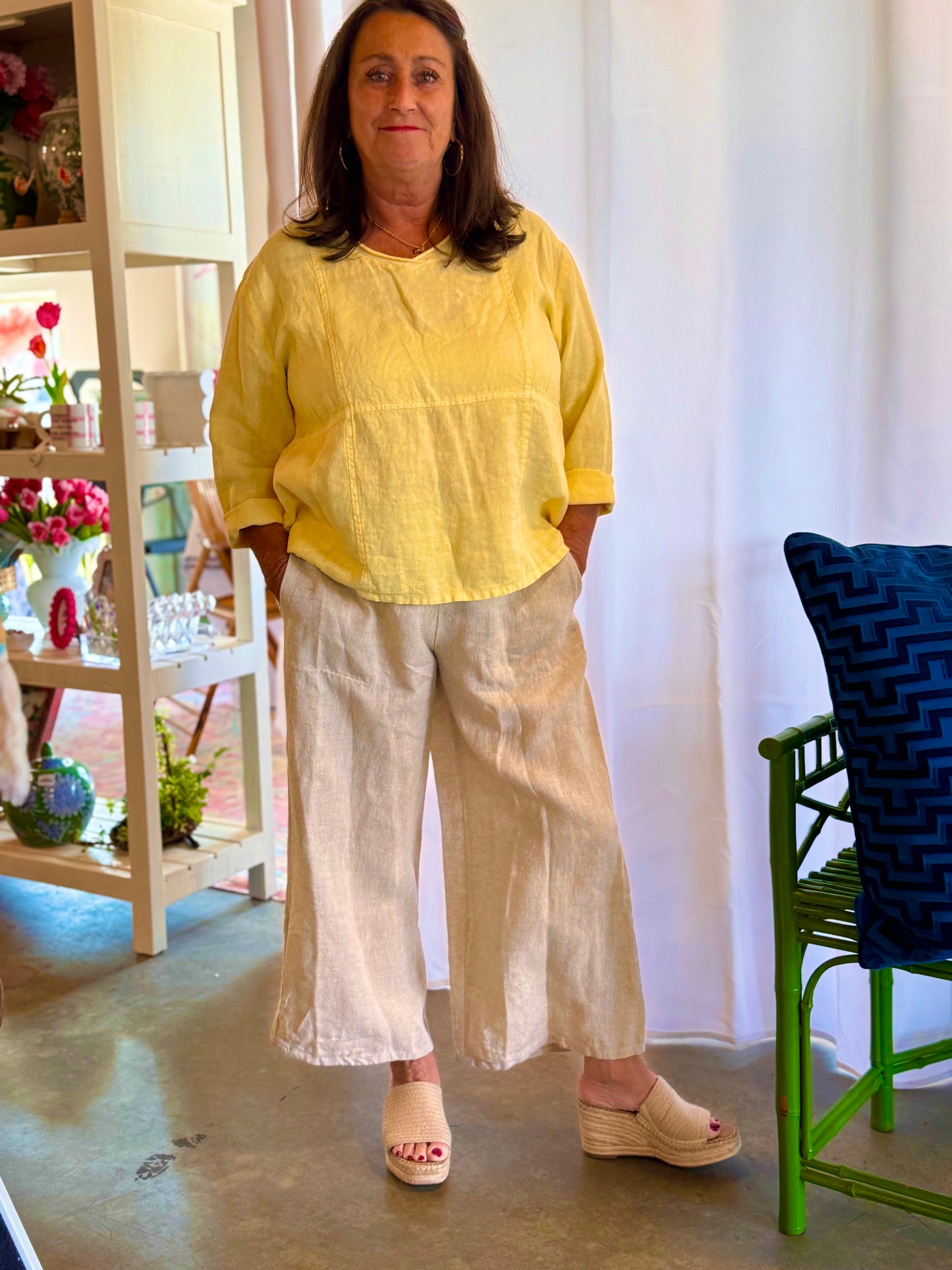 Fenini Butter V Neck Top