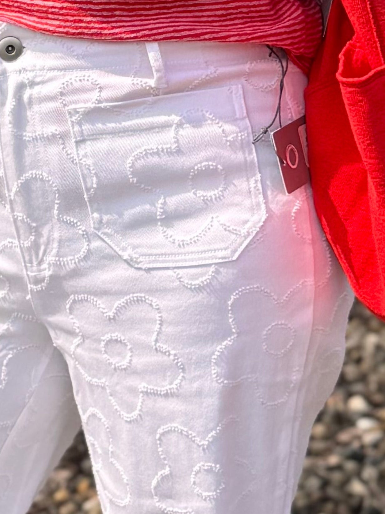 Habitat Etched Flower Crop Jean
