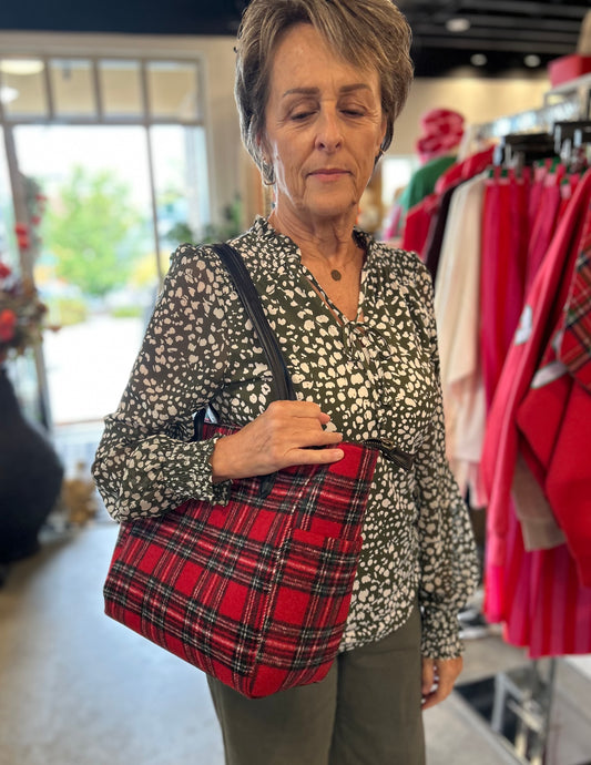 Red Plaid Tote