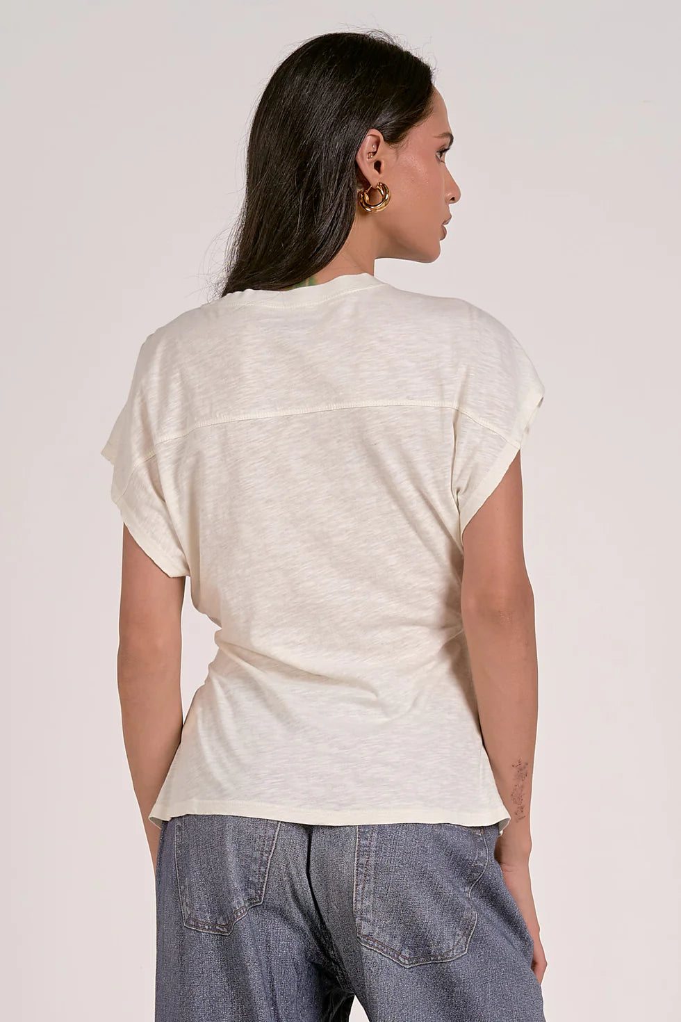 Elan White Tee with Side Tie