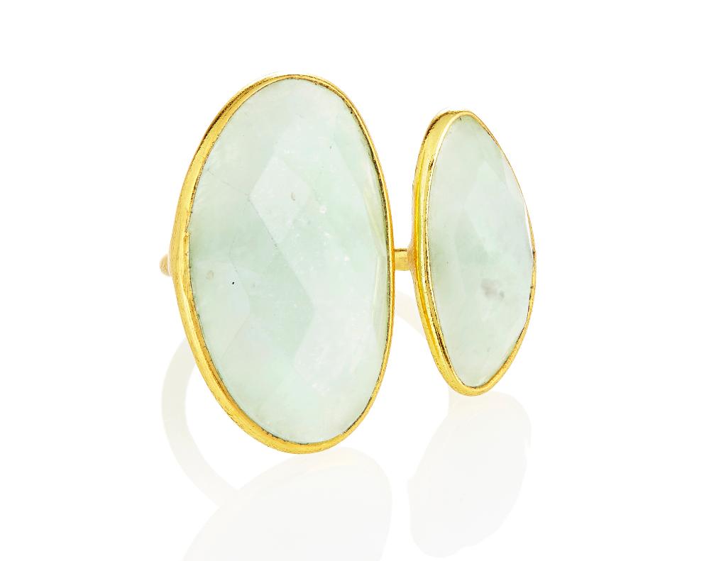 EBass Amazonite Double Kidney Bean Ring