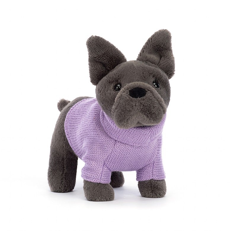 Jellycat French Bulldog in Purple Sweater