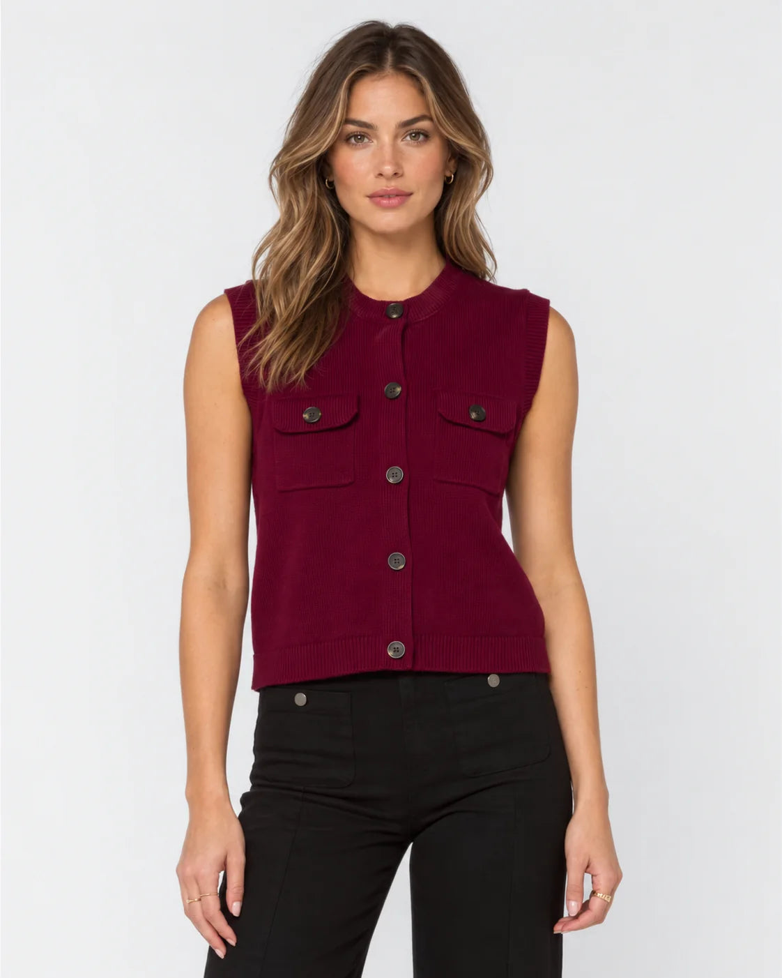 VH Gretchen Knit Sweater, dark cherry