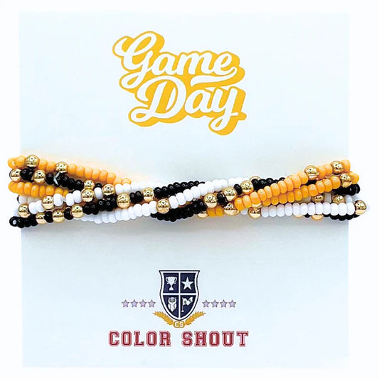 Yellow/Black 6 Bead Bracelet Set