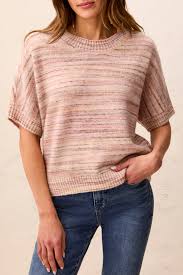 Tribal extended sleeve crew neck sweater