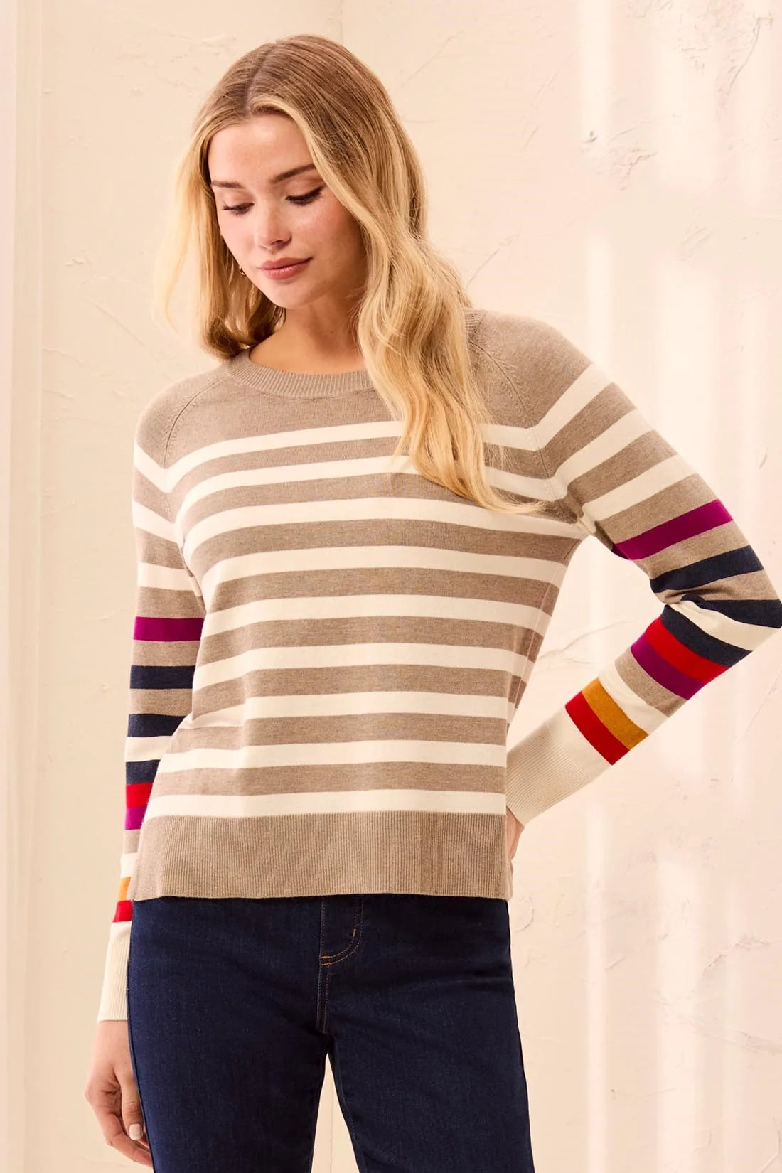 Tribal long sleeve crew neck sweater