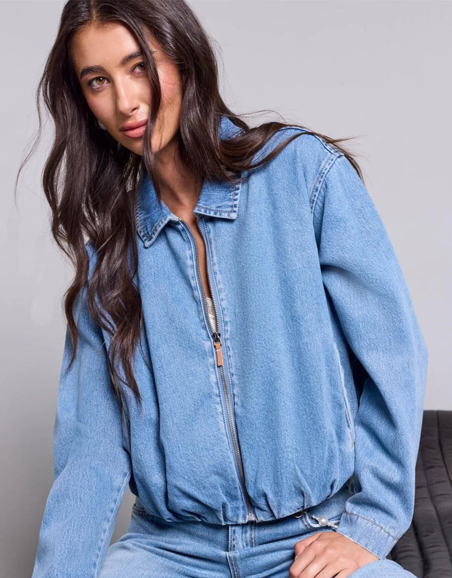 Tribal bubble denim jacket with back pleat detail