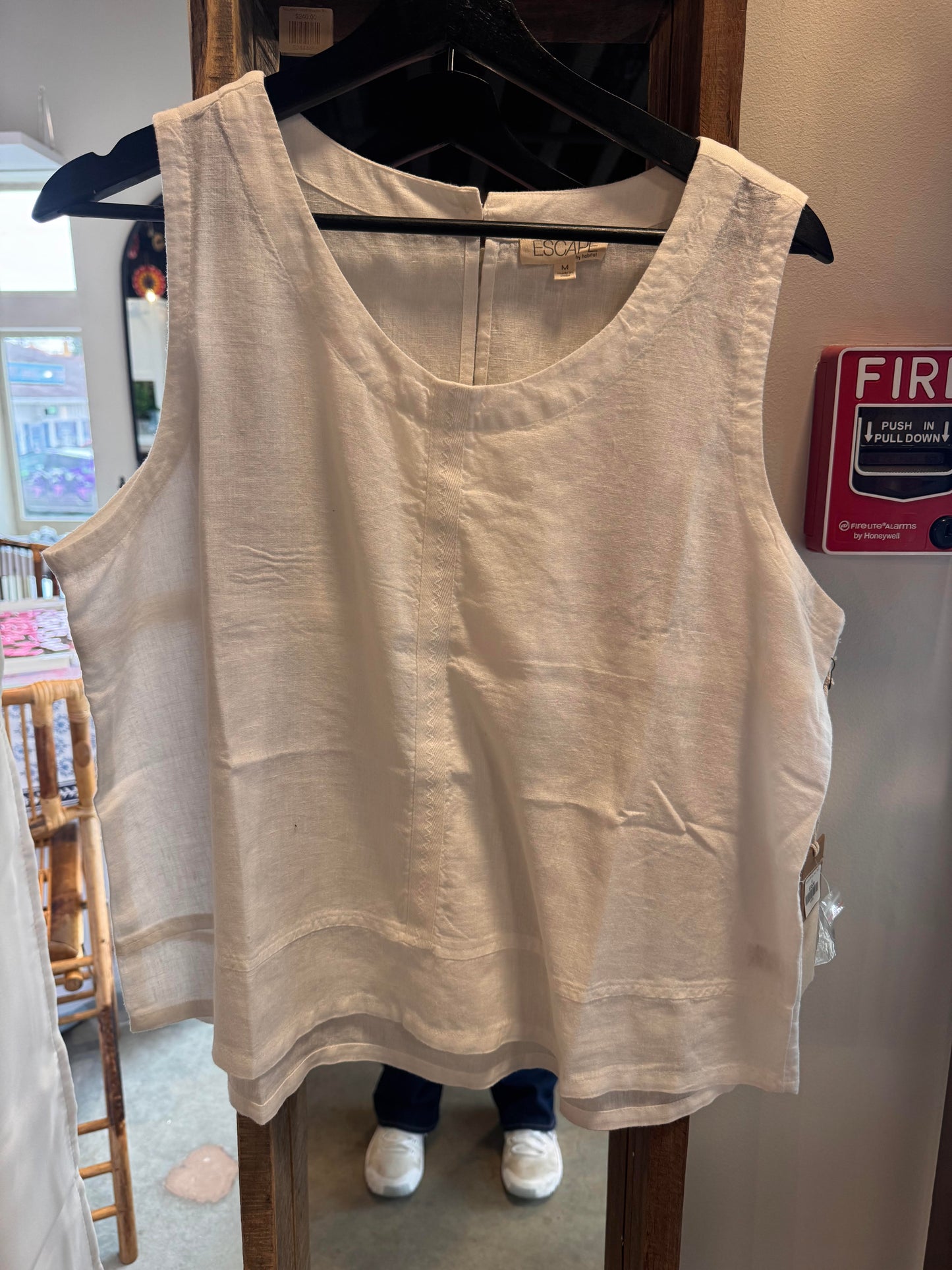 Escape White Linen Tank