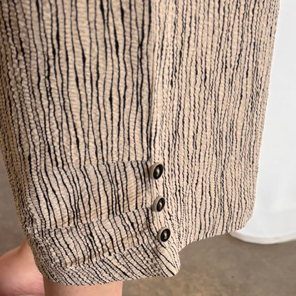 Habitat Crinkle Crepe Stripe Button Capri Willow