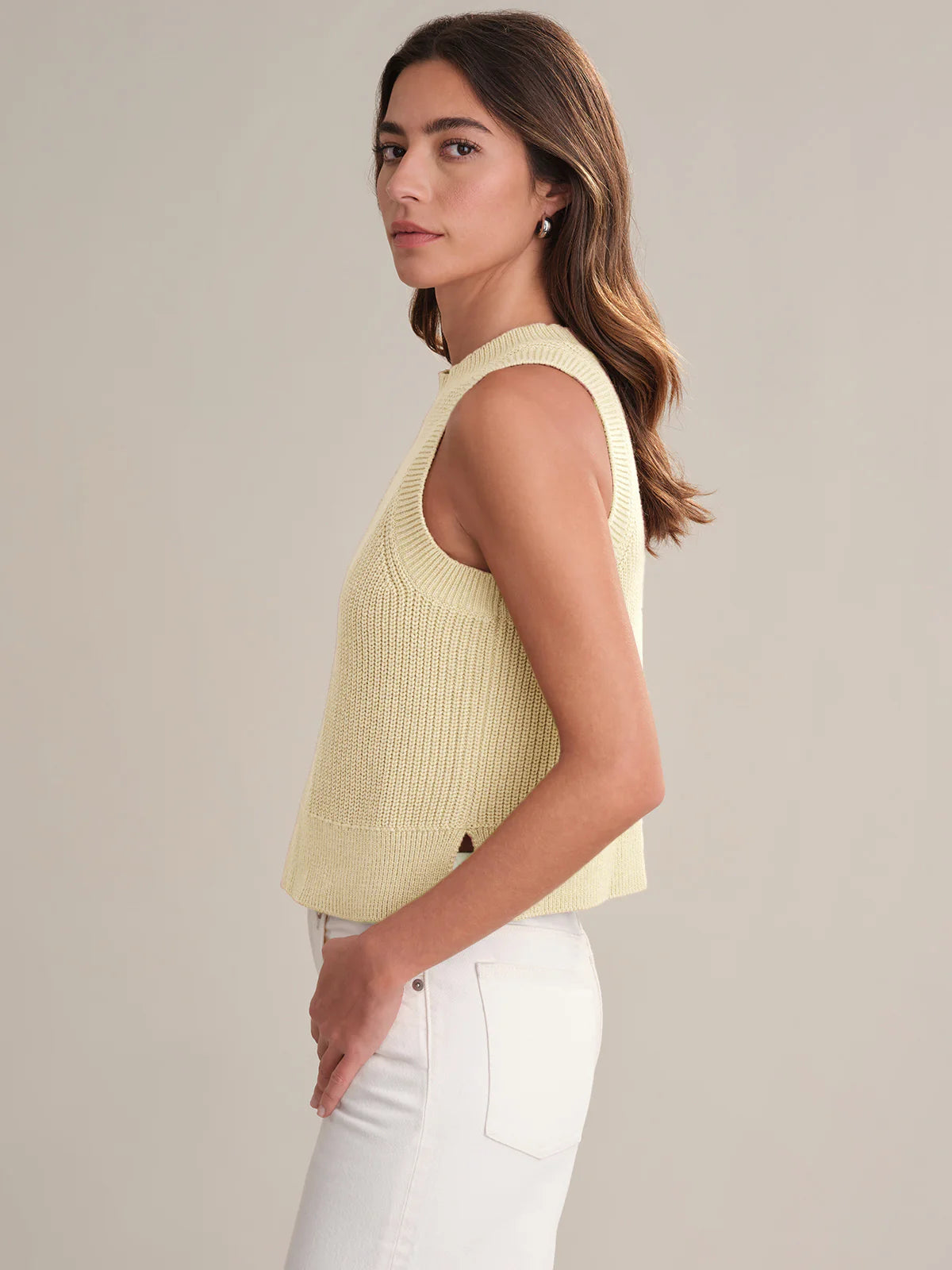 525 Demi High Crew Neck Tank-Lemon Icing