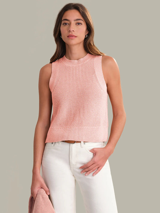 525 Demi High Crew Neck Tank-Pink Salt