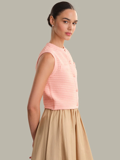 525 Demi High Crew Neck Tank-Pink Salt