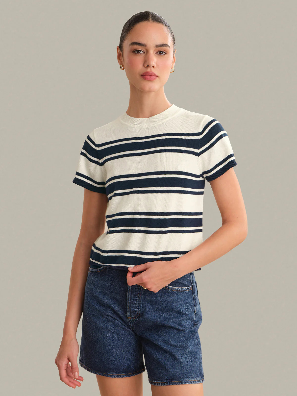 525 Nerida Striped Sweater Tee