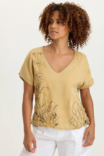 XCVI Embroidered Dashell Top