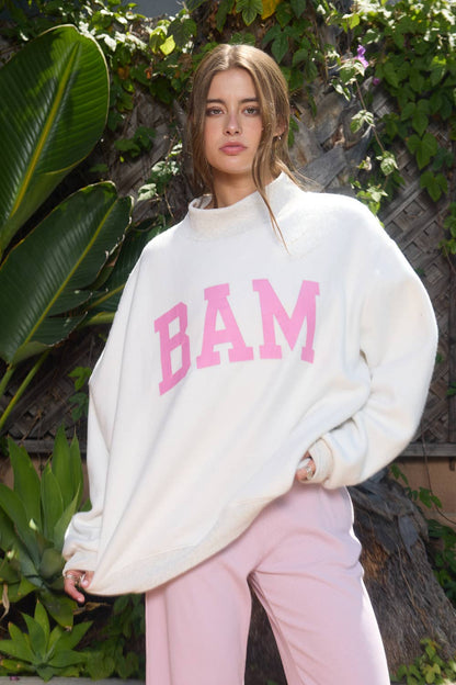 BL "MAHJ"&"BAM" MockNeck Sweatshirt