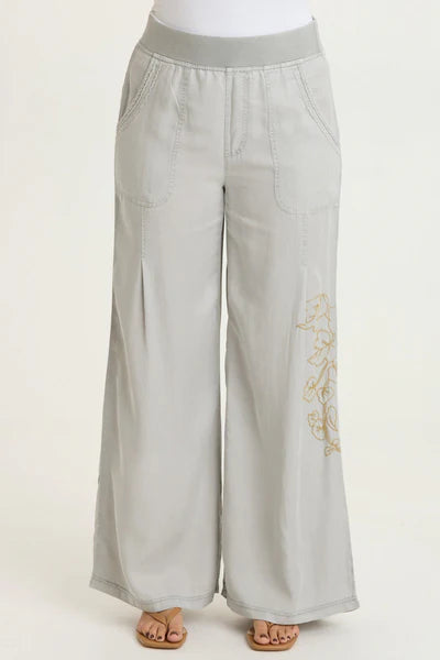 XCVI Embroidered Dacia Wide Leg