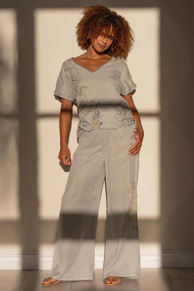 XCVI Embroidered Dacia Wide Leg