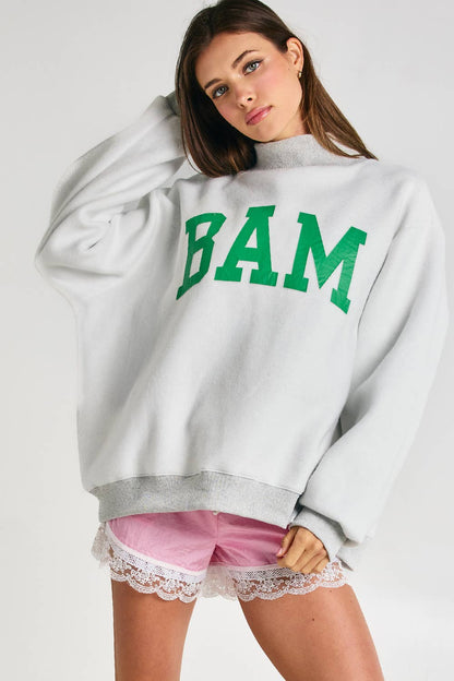 BL "MAHJ"&"BAM" MockNeck Sweatshirt