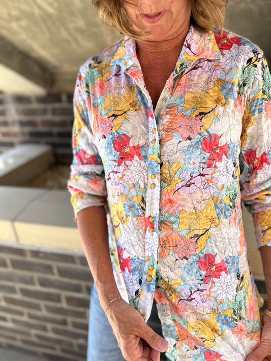 Shana Crinkle Button Down Top