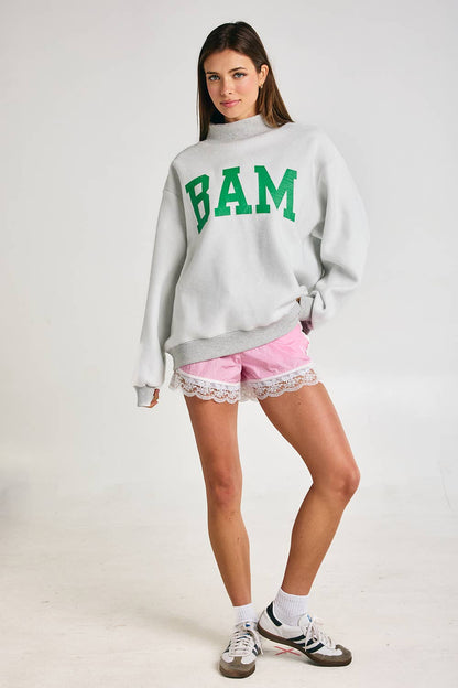 BL "MAHJ"&"BAM" MockNeck Sweatshirt