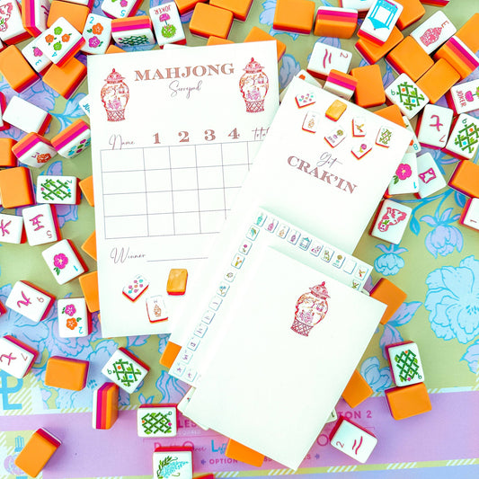 Mahjong Scorecard Pad - Sunset Tiles