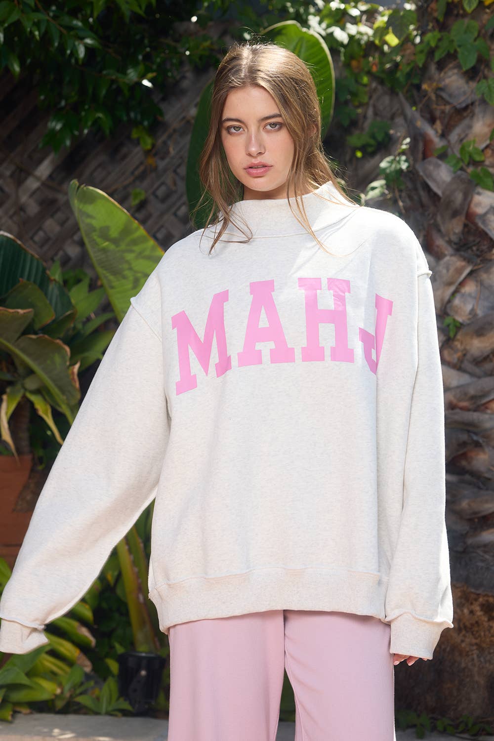 BL "MAHJ"&"BAM" MockNeck Sweatshirt