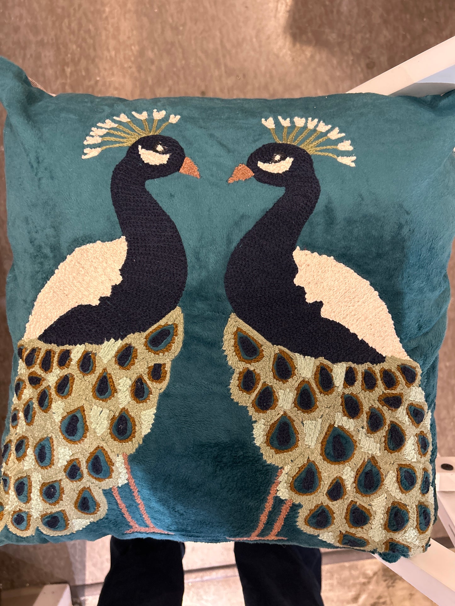 CC Velvet Peacock Pillow