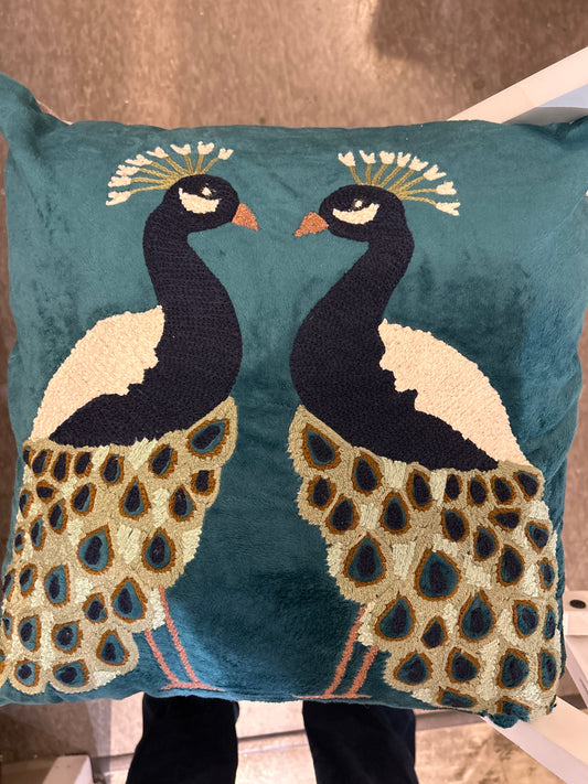 CC Velvet Peacock Pillow