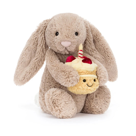 Jellycat Bashful Beige Bunny "Birthday"