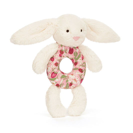 Jellycat Blossom Cream Bunny "Berry" Ring Rattle