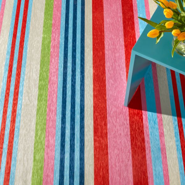 Dash and Albert Machine Washable Rug Beach Stripe Mutil - Runner 2.5x8