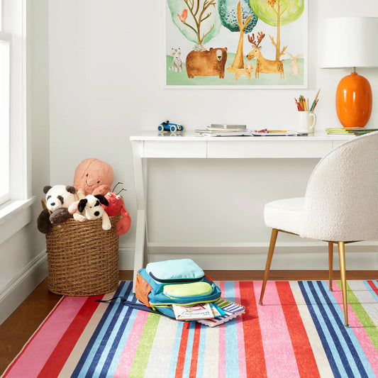 Dash and Albert Machine Washable Rug Beach Stripe Mutil 2x3