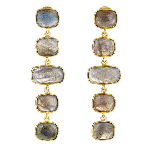 EBass Labradorite Five Drop Earrings